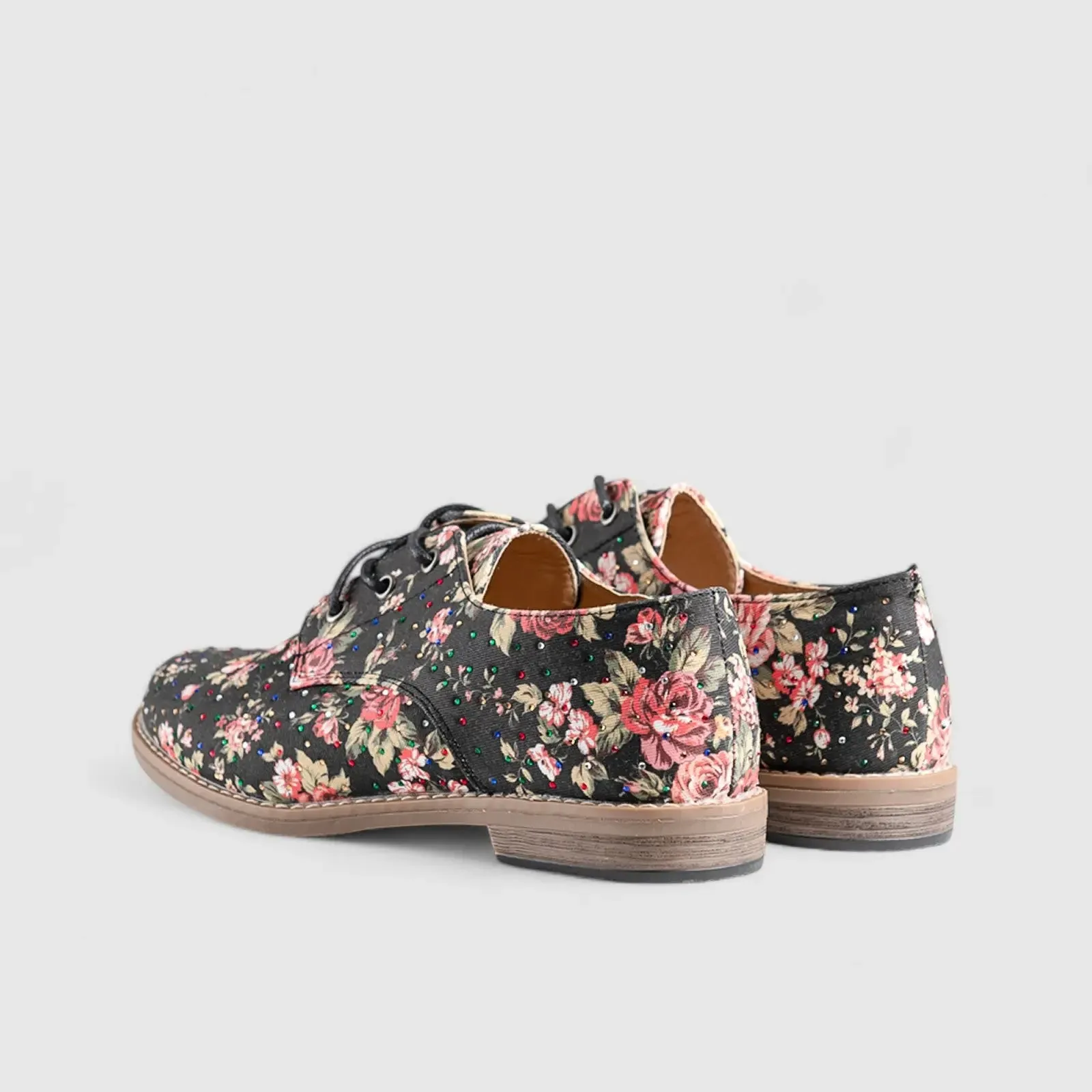 Soft Style Tywin Oxfords Charcoal Floral 01456