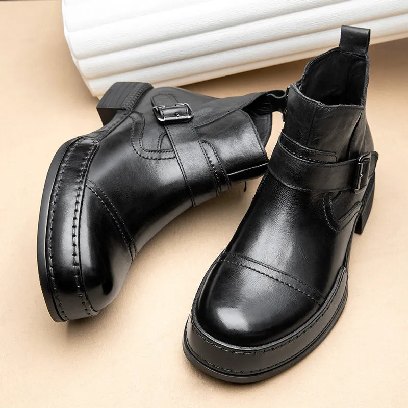 Veltique Sleek Slide Dress Boots