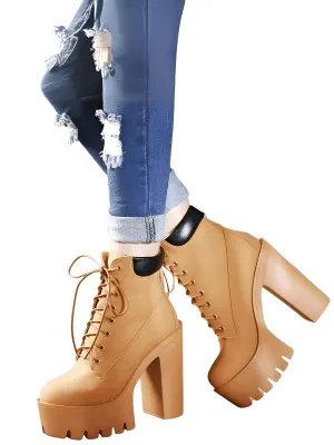 Women's Chunky Heeled Short Boots