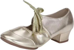 Womens Dance Sneakers Ballroom Lace-up Modern Salsa Latin Jazz Practice Dancing Shoes Tap Shoe Mid Heel Sandals