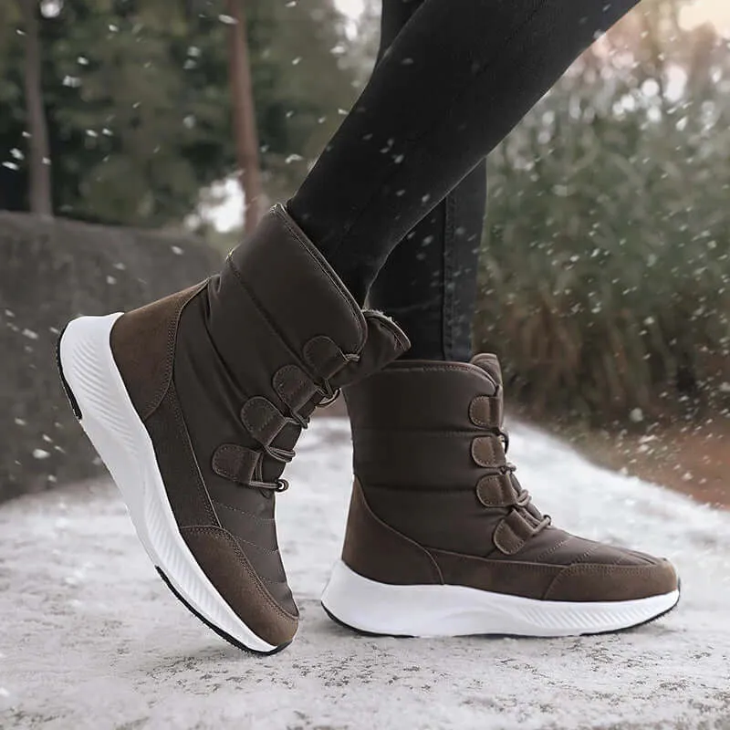 Women's Plush-Lined Combat Boots: Cozy & Stylish