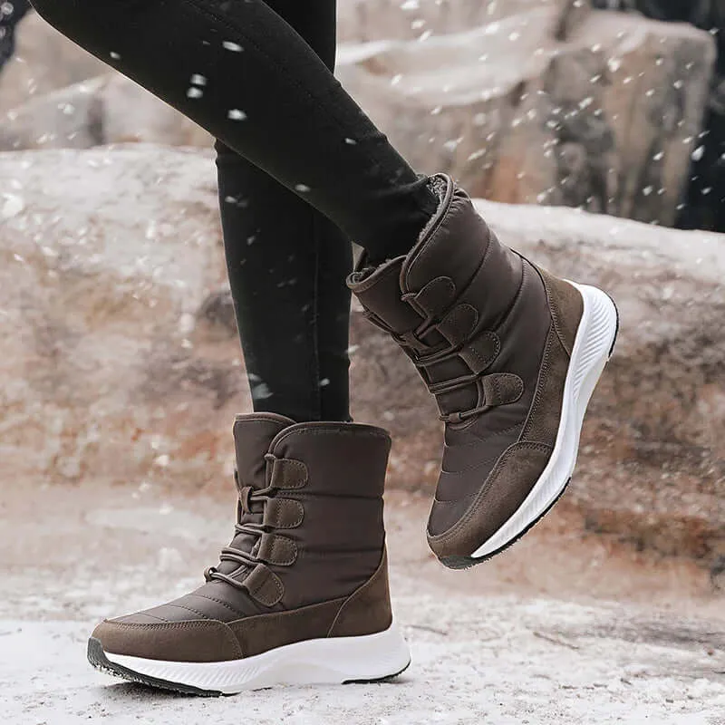 Women's Plush-Lined Combat Boots: Cozy & Stylish