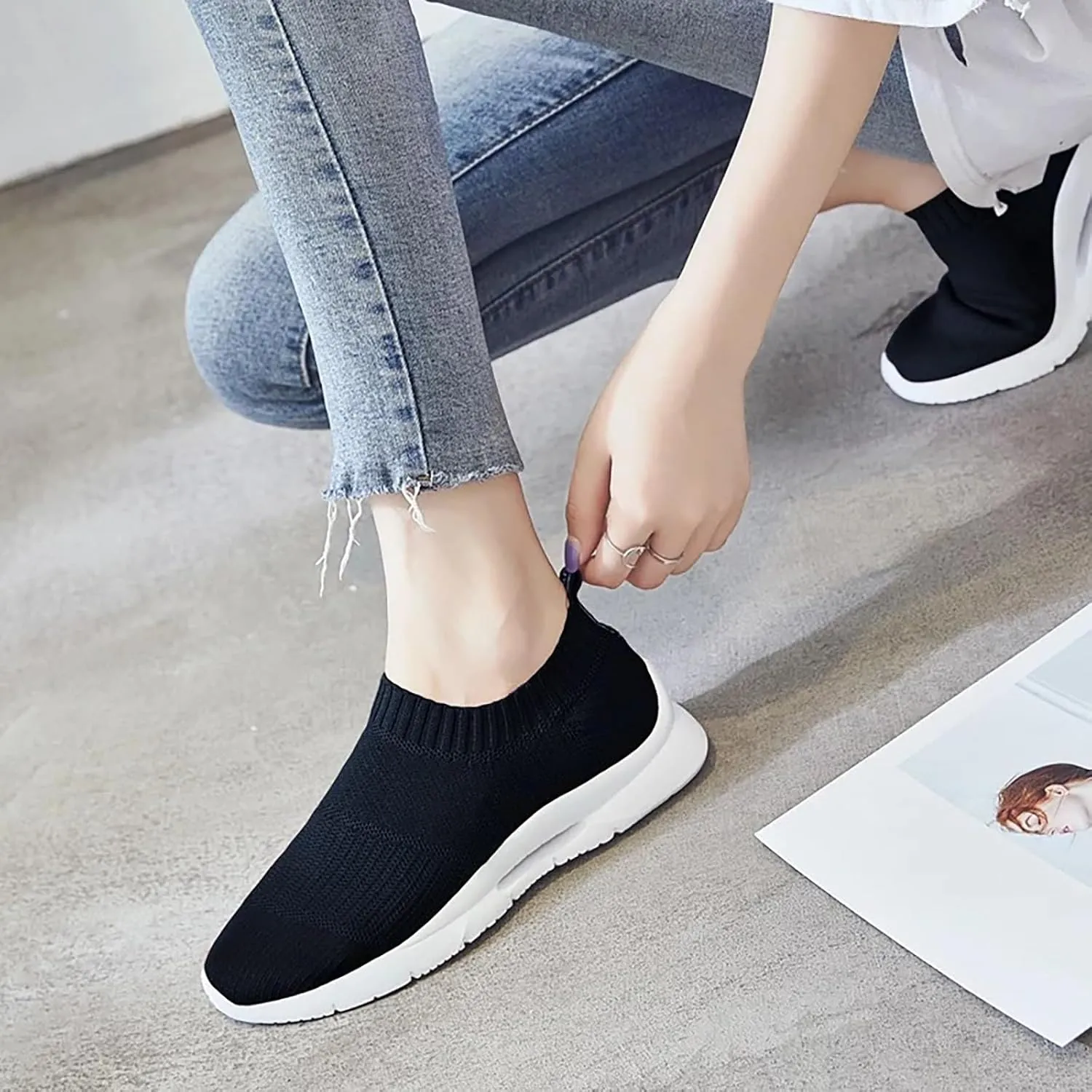Womens Running Shoes Lightweight Tennis Shoes Non Slip Mens Running Shoes Dressy Women's Shoes Casual Fashion Sneakers White Tennis Shoe Trainers Shoe
